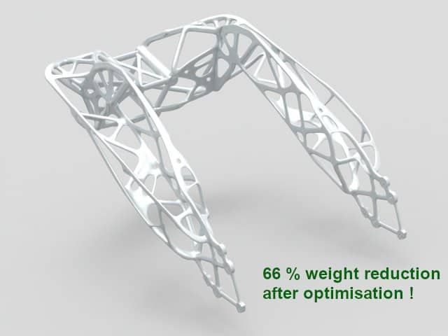 topology optimisation swing arm generative design
