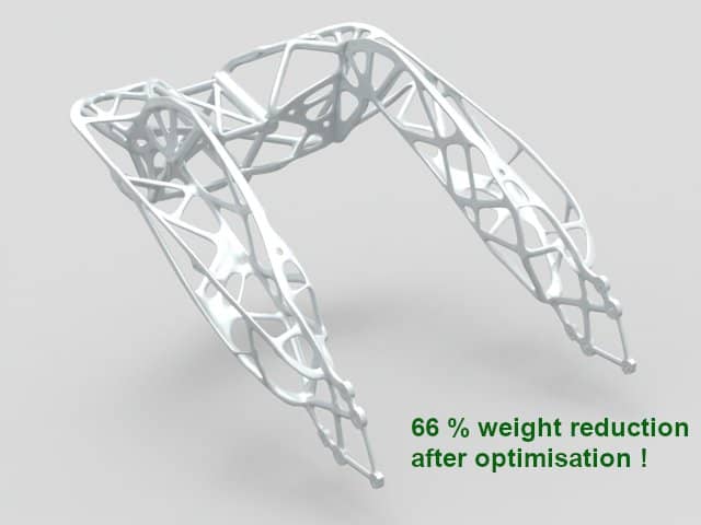 topology-optimisation-swingarm topology optimisation swing arm generative design