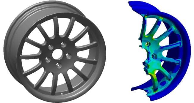 cad-fe-modell-felge fem-modell, fe-modell, fe-analyse